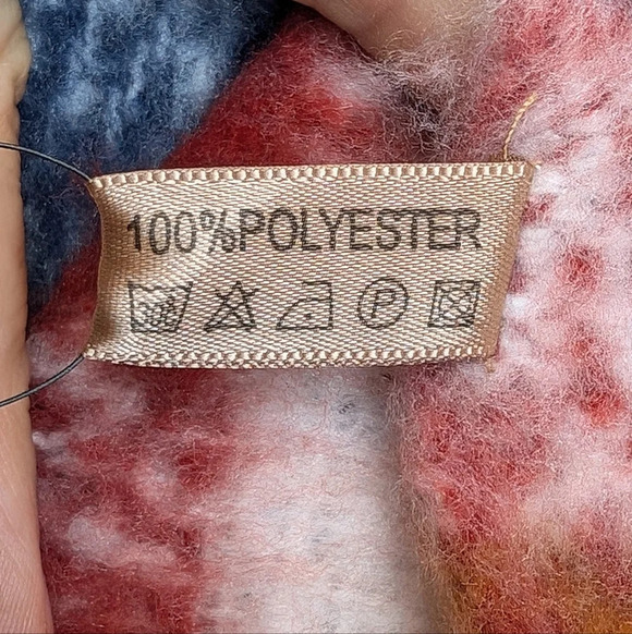 NWT LOF Soft Burgundy  Red, Blue, White, Burnt Orange Plaid Fall Thick Scarf - Picture 2 of 4